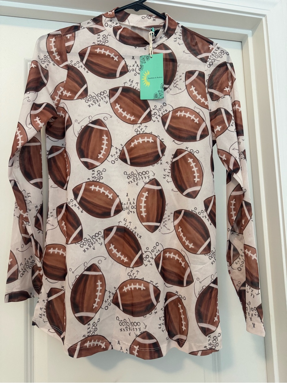 Sunshine and Rodeos Mesh Football Layering Top